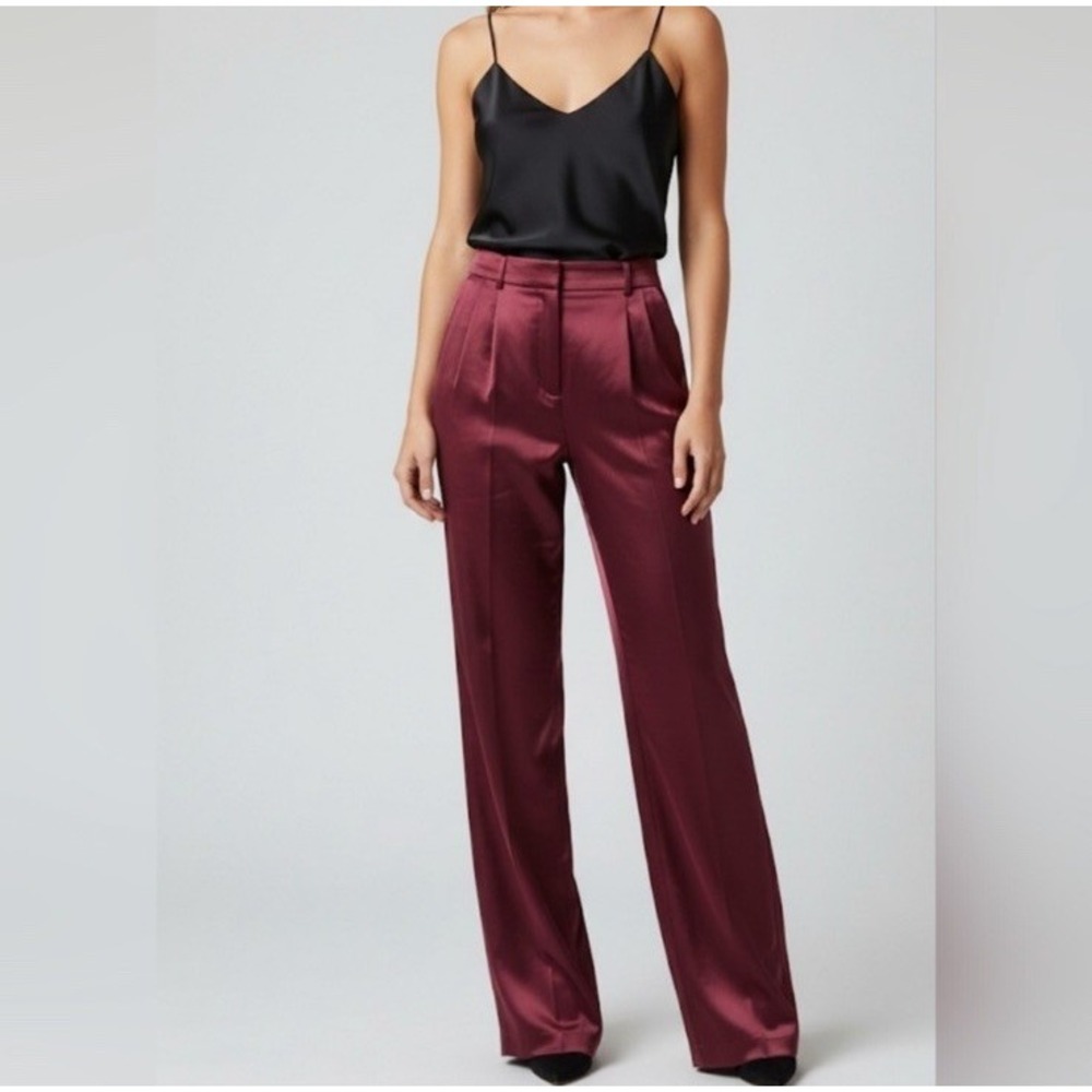 House of Harlow 1960 | Magenta Pleated Satin Trousers Women's Size 4